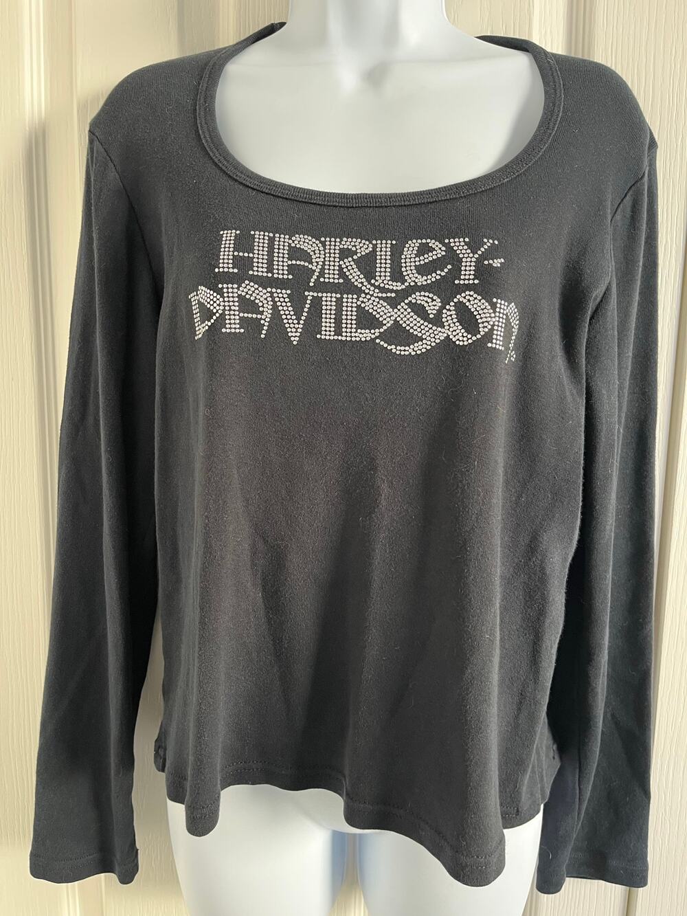 Harley-Davidson Rhinestone Long Sleeve Top Cycle World Athens GA XL
